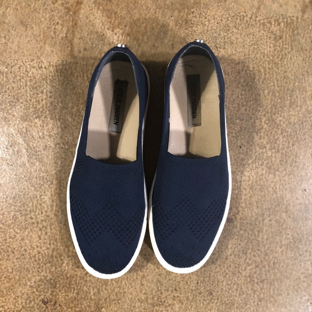 Steve Madden Navy Slip-Ons (9.5)